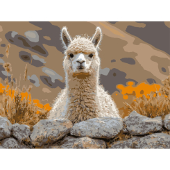 Товары для рисования - Картина по номерам Strateg Альпака на камне 30 х 40 см (SS-1300)