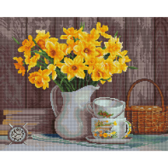 Мозаика - Алмазная мозаика Brushme Натюрморт нарциссов (DBS1010)