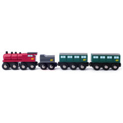Залізниці та потяги - Ігровий набір Woody Паровоз із вугіллям та вагонами (91899)