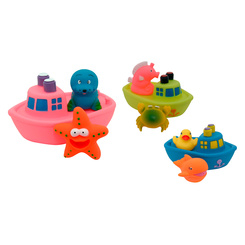 Іграшки для ванни - Набір іграшок для ванної Baby Team Корабель друзів в асортименті (9000)