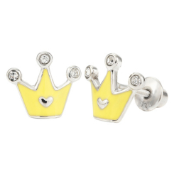 Ювелірні прикраси - Сережки UMa&UMi Корона срібло жовті (4408806960126)