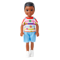 Куклы - Кукла Barbie Челси и друзья Темнокожий мальчик в футболке со смайликами (DWJ33/HNY58)