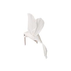 Аксесуари для свят - Декоративна пташка на кліпсі BonaDi 4 шт 12 см Білий (499-084) (MR62116)