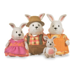 Фігурки тварин - Набір фігурок Li'l Woodzeez Сім'я кроликів із книжкою (6006M)