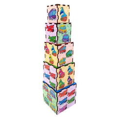 Розвивальні іграшки - Пірамідка-кубики Little Panda Транспорт (10-544116)