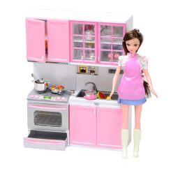 Меблі та будиночки - Набір для ляльки Na-Na Кухня 320mm Рожевий (T51-005)