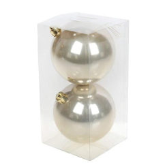 Аксесуари для свят - Набір пластикових новорічних кульок Flora 2 шт D-10 см (12063) (MR35188)