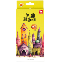 Канцтовары - Карандаши акварельные Школярик шестигранные с кисточкой 12 цветов (134SH-12)