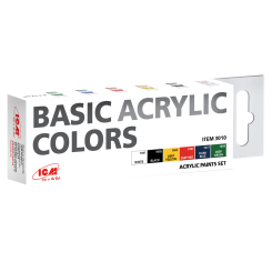 Канцтовары - Набор красок ІСМ Для пластиковых моделей Базовые цвета (3010)