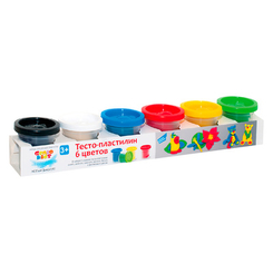 Наборы для лепки - Набор для детского творчества Тесто-пластилин Genio Kids 6 цветов (TA1009V)