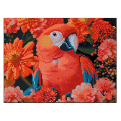 Мозаїка - Алмазна картина Strateg Червоний папуга (4823113898212)