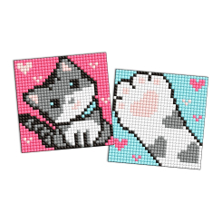 Мозаика - Алмазная мозаика на магните Идейка Серый пушистик 9 х 9 см 2 шт (AMG1051)