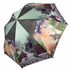 Парасольки і дощовики - Дитяча парасоля тростина з яскравим малюнком Flagman Зелений fl145-3