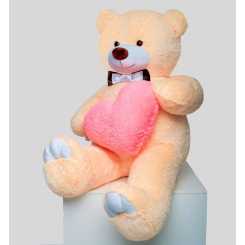 М'які тварини - Плюшевий ведмедик з серцем Mister Medved Террі 160 см Бежевий (035)