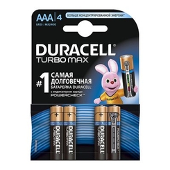 Батарейки - Батарейка алкалиновая Duracell Turbo Max АAA 1 5V LR03 1 шт (81546776)