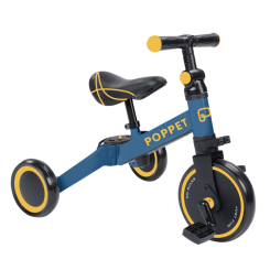 Біговели - Дитячий триколісний біговел Poppet синьо-жовтий 3 в 1 (2040011)