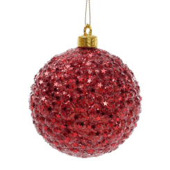 Аксесуари для свят - Куля новорічна BonaDi Зірочка D-10 см Червоний (182-894) (MR62273)