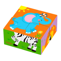 Развивающие игрушки - Кубики-пазлы Viga Toys Сафари (50836)