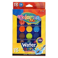 Канцтовари - Фарби акварельні великі таблетки Colorino 18 кольорів (54737PTR)