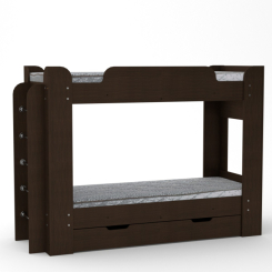 Детская мебель - Кровать двухъярусная Твикс Компанит Венге (hub_Xrnr17354)