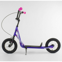 Самокаты - Самокат детский Corso надувные колеса 12" + ручной передний тормоз Blue (86800)