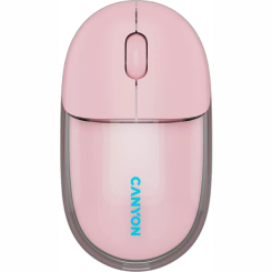 Клавіатура і миші - Мишка Canyon OnClick 24 Dual-mode Silent Bluetooth/Wireless Transparent/Pink (CNS-CMSW24P)