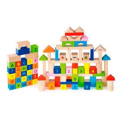 Развивающие игрушки - Набор кубиков Viga Toys Алфавит и числа 100 элементов (50288)
