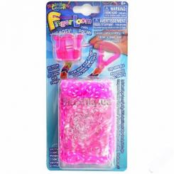 Набори для творчості - Набір для плетіння браслетів із резиночок Finger Loom рожевий (R0039)
