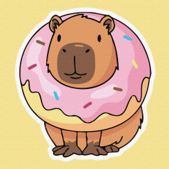 Товари для малювання - Картина за номерами Ідейка Солодкий капібара 30х30 см (KHO6742)