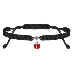 Ювелирные украшения - Браслет UmaUmi Божья коровка серебро чёрный (4521073653222)