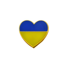 Бижутерия и аксессуары - Брошь-значок BROCHE Сердце флаг Украины разноцветная BRGV112611 (1268)