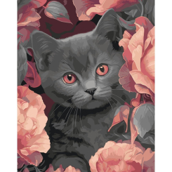 Товари для малювання - Картина за номерами Art Craft Сірий котик 40 х 50 см (11563-AC)