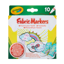 Канцтовари - Набір фломастерів для малювання на тканині Crayola 10 шт (256353.012)