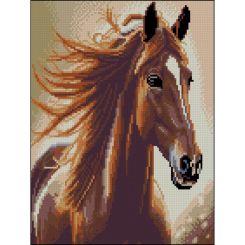 Мозаїка - Алмазна картина Strateg Величний кінь 30 х 40 см (ZAV3040-65)