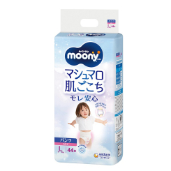 Товары по уходу - Подгузники-трусики Moony для девочек L 9-14 кг 44 шт (4903111206438 )