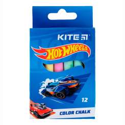 Канцтовари - Крейда кольорова Kite Hot Wheels 12 шт (HW24-075)