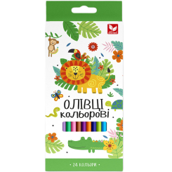 Канцтовари - Олівці Школярик тригранні 24 кольори (140SH-24)