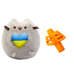 М'які тварини - М'яка іграшка 2Life Пушин кет із серцем 25 см та Силіконова насадка для корекції листа Помаранчева (vol-10389)