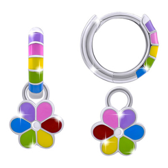 Ювелирные украшения - Сережки с подвесами UMa&UMi Ромашка цветная (0010000015973)