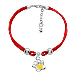 Ювелирные украшения - Браслет на цепочке UMa&UMi Лапка с желтым сердечком (7969649622888)