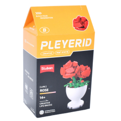 Конструктори з унікальними деталями - Конструктор Sluban Квіти у горщику Троянда (M38-B1077/2)