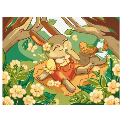 Товари для малювання - Картина за номерами Brushme Зайченя на пікніку (KBS0138)
