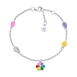 Ювелірні прикраси - Браслет UmaUmi Flowers Ромашка кольорова з різнобарвною емаллю та фіанітами (2210000018532) Ювелірні прикраси - Браслет UmaUmi Flowers Ромашка кольорова з різнобарвною емаллю та фіанітами (2210000018532)