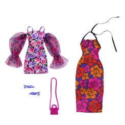 Одяг та аксесуари - Набір одягу Barbie Два модних образи Сукня помаранчево-рожева в квітковому принті (GWF04/HJT35) Одяг та аксесуари - Набір одягу Barbie Два модних образи Сукня помаранчево-рожева в квітковому принті (GWF04/HJT35)