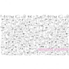 Товари для малювання - Шпалери - розмальовки Pasportu Веселі коти 60х100см (2719110)