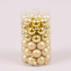 Аксесуари для свят - Кульки скляні Flora D 2,5 см 48 шт Золотистий (44515) (MR62896)