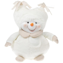 Аксесуари для свят - М'яка іграшка Сніговічок у пухнастій шапці 28 см Bona DP42950 Білий