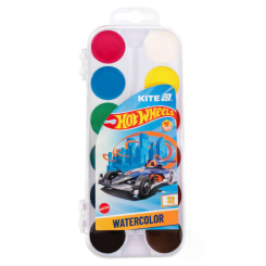 Канцелярские товары - Краски акварельные Kite Hot Wheels 12 цветов (HW25-061)