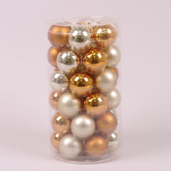Аксесуари для свят - Кульки скляні Flora D-3,8 см. 36 шт(44570) (MR35707)