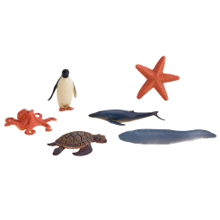 Фігурки тварин - Набір фігурок Mojo Морські мешканці кит, пінгвін, кальмар, черепаха, морська зірка, вугор (380083/2)